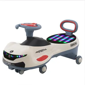 子供用ツイスト玩具1-3歳ベビーユニバーサルホイールyoyo車ライトと音楽ベビースイング車に乗る