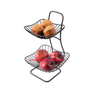 Panier de fruits noir à deux niveaux sur la vente chaude et la vente directe d'usine indienne de haute qualité - Product Image 1