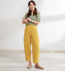 Vestido de lino para mujer, diseño moderno, color caqui, cuello redondo, manga corta y pantalón largo tipo pijama con bolsillo, largo hasta el suelo. - Product Image 2