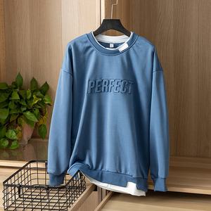 Vente en gros de sweats à capuche décontractés pour hommes en éponge française style urbain personnalisé 100% coton pull ras du cou pour hommes sweat-shirt en relief - Product Image 3