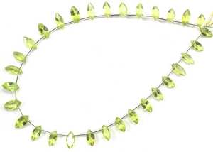 Brin de qualité incroyable 31 pièces en forme de Marquise à facettes pierre coupée péridot naturel pierre précieuse perles de Briolette - Product Image 2