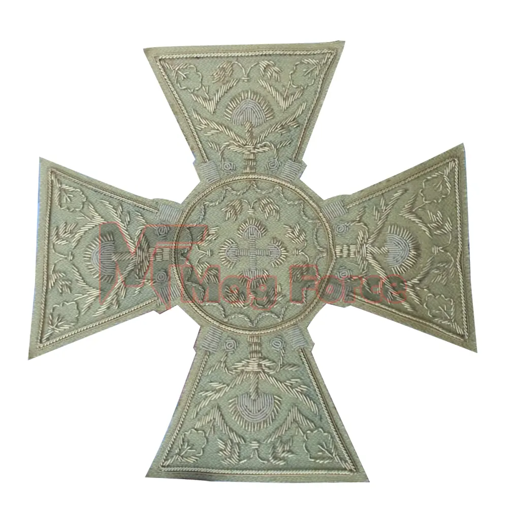 Hand Made Wire Embroidered Church Wear Cross Holy Cross Embroidery Sew On For Vestment