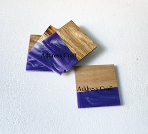 Posavasos creativo hecho a mano de madera de resina para taza de té, posavasos para beber con logotipo personalizado, alfombrillas y almohadillas, Decoración de mesa, posavasos para beber - Product Image 1