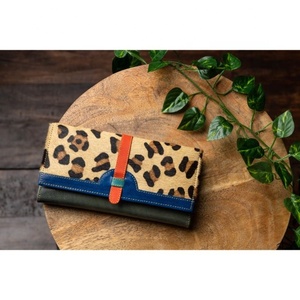 Pochette Francesca style vintage en cuir imprimé léopard petit porte-monnaie multi-usage portefeuille à rabat pour dames - Product Image 1