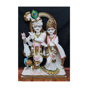 Estatua de mármol blanco de la mejor calidad, estatua de Radha Krishna Jugal Jodi - Product Image 1