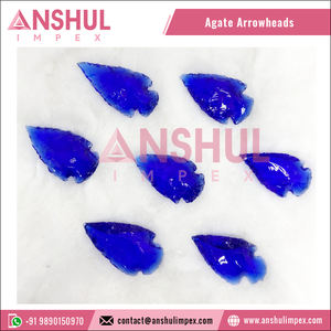 หัวลูกศรชี้ทำเครื่องประดับและห่อลวดสวยงามชิ้นแสดงพลอยหัวลูกศรสีน้ำเงินเข้มแก้ว - Product Image 6