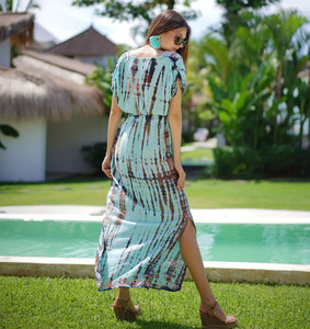 ฤดูร้อนสดรักผู้หญิงสวมใส่เรยอนผูกย้อมออกแบบชุด - Product Image 4