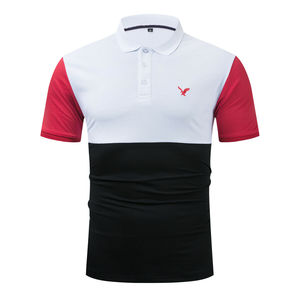 Polo de algodón para hombre, camiseta informal de manga corta con retales y diseño personalizado, precio al por mayor, nuevo - Product Image 3