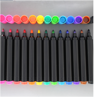 Stylos marqueurs effaçables à sec et à l'eau, 12 couleurs, pointe ronde, pour écriture sur tableau blanc