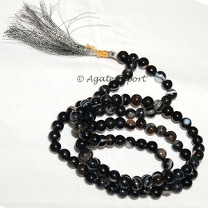 Onyx noir Jap Mala pour la prière Crystal Stone Produit spirituel - Product Image 1