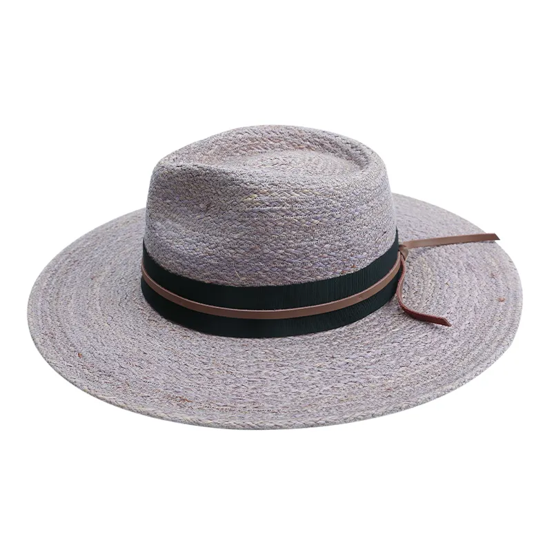 Dreshow mujeres cinturón hebilla Fedora sombrero clásico ala ancha Fedora Panamá sombrero de paja hombres sombrero de verano