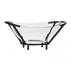 Bol à dessert en verre de conception classique avec support en fer bol décoratif de table de qualité supérieure pour une utilisation de fête d'événement - Product Image 2