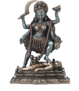 Poly <b>Resin</b> Kali Mata Statue Chaturbhuja Chandika statue Goddess Kali Mata Copper Finish Maa Kali Statue - Product Image 3