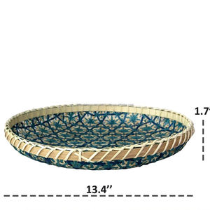 Décoration murale ronde en bambou tressé, plateau en bambou fabriqué au Vietnam - Product Image 2