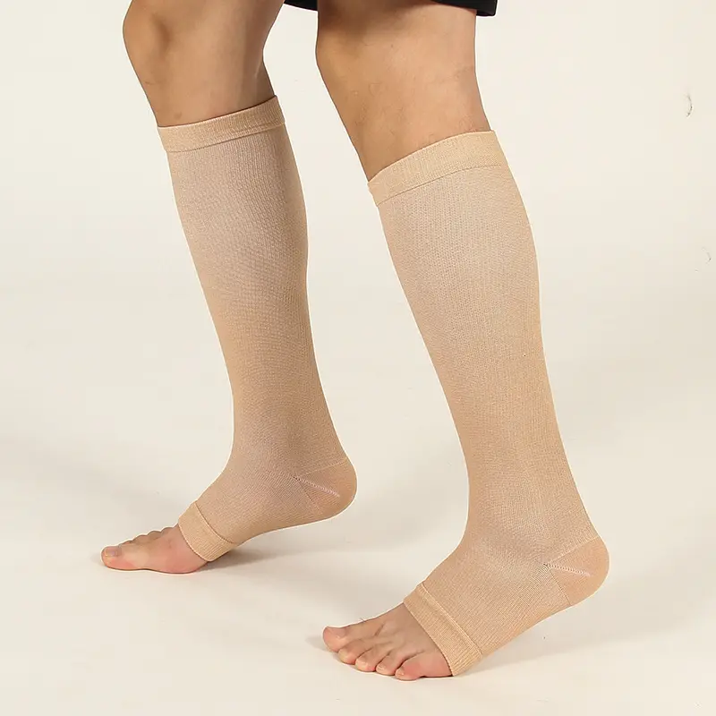 ถุงเท้ายาวแบบถักสำหรับผู้หญิง, ถุงเท้ายาวถึงน่องข้อเท้าป้องกันเข่าถุงเท้าเล่นกีฬา2023