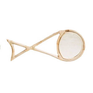 Espejo de pared decorativo de ratán con forma de pez hecho a mano contemporáneo, diseño Animal lindo moderno único, baño, sala de estar, vidrio - Product Image 2
