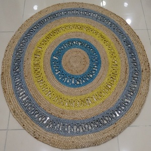 Multi Color Jute Braided <b>Round</b> Rug Home <b>Carpet</b> Floor Area Rug decorative <b>carpet</b> custom design size and color - Product Image 6