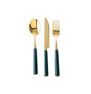 Vente chaude De Luxe Couteau Fourchette Cuillère Banquet Événement Or Fini Hôtel De Mariage En Acier Inoxydable Métal Couverts Ensemble de 8 Pcs - Product Image 3