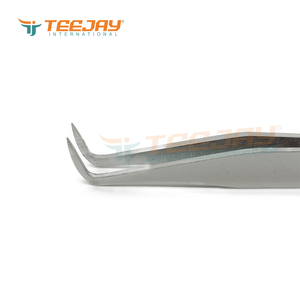 Pinzas para Extensión de Pestañas TEEJAY, de Acero Inoxidable Plateado Pulido, con Punta en L de 90 Grados, Ultra Finas, Punta de 10 mm, para Pestañas Perfectas - Product Image 3