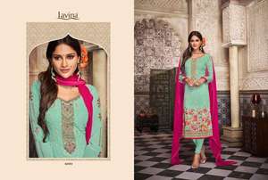 Vêtements décontractés pour femmes, nouvelle collection de printemps, style payala, beige, saison 2017, costume de guerre, dupatta, travail broderie indienne - Product Image 2