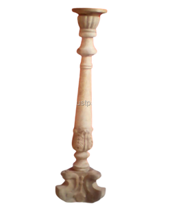 Portavelas de pilar de madera hecho a mano con acabado natural Diseño de linterna elegante para decoración del hogar Actividades religiosas Agregar encanto - Product Image 2