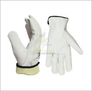 Guantes de Cuero Blancos Unisex para Conductor, Anti-Impacto, Antideslizantes, Resistentes al Calor y a los Cortes, con Logotipo Personalizado, Guantes de Seguridad de Cuero Vacuno - Product Image 1