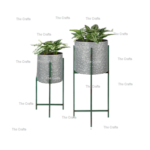 กระถางต้นไม้สีทองเมทัลลิกพร้อมขาตั้งเหล็ก ขนาดและรูปทรงตามสั่ง สำหรับตกแต่งสวน - Product Image 4