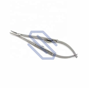 Castroviejo, portagujas dental certificado CE, 5,5 \ ", mango plano, instrumento quirúrgico Manual, acero inoxidable - Product Image 1