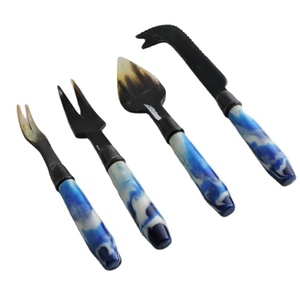 Juego de 4 piezas de bocina Natural y resina respetuosas con el medio ambiente, Set de Cubiertos para casa, Hotel, restaurante, queso - Product Image 1