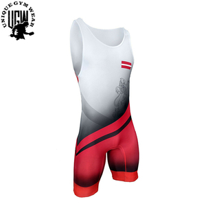 Custom Logo Digital Print Men's Adult Wrestling Singlet Polyester/Cotton Quick Dry Stretch Breathable <b>Light</b> Weight Durable - Product Image 2