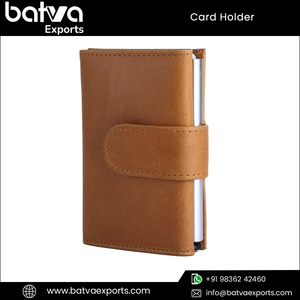 Logotipo personalizado de calidad superior de cuero genuino Delgado RFID bloqueo titular de la tarjeta de crédito de negocios caso de venta a granel precio de mercado - Product Image 2