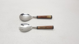 Cuillères et Fourchettes Personnalisées en Acier Inoxydable 18/8 pour Serveur à Salade, Manche en Pierre, Outils Classiques pour Ustensiles de Cuisine - Product Image 4
