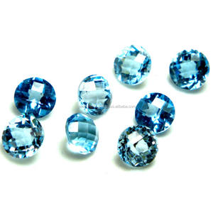 พลอยธรรมชาติ สวิสบลูโทแพซ ทรงกลม ขนาด 10 มม. ขนาดสั่งทำได้ พลอยหลวม ขายส่งจำนวนมาก พลอยบลูโทแพซธรรมชาติ - Product Image 5