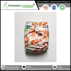 Pañal de tela reutilizable para bebé, cubierta de pañal de tela ajustable lavable - Product Image 4