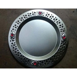 Plateau rond en métal décoratif, 4 pièces, bon marché et meilleur chargeur, grand plateau de service personnalisé, assiettes et plateaux décoratifs de mariage, à bas prix - Product Image 5