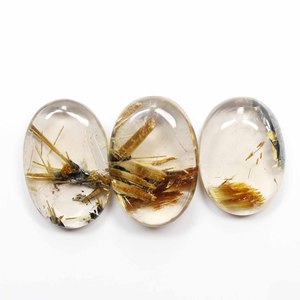 หินรูปดาวรูไทล์สีทองธรรมชาติ,พลอยหายากทรงรูปไข่พลอย Hematite - Product Image 1