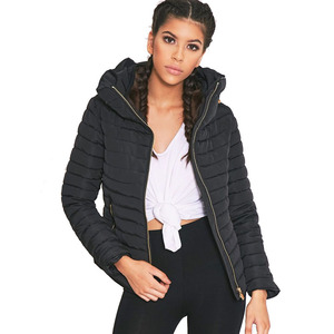 Chaqueta Acolchada Blanca con Capucha para Mujer, Ligera, con Cierre Frontal, Color Sólido, Ropa de Invierno con Bolsillos, Corte Regular - Product Image 4