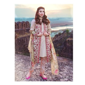 ชุดเดรส Kameez Shalwar 3ชิ้นสีเขียวเข้ม,ชุดสนามหญ้าที่น่าตื่นตาตื่นใจชุดสูทฤดูหนาวแบบอินเดียสำหรับผู้หญิงปากีสถาน - Product Image 2