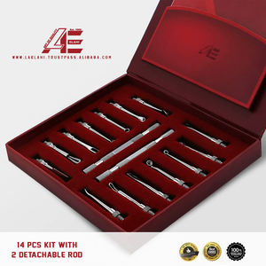 2026 Más Vendido Rojo 14 Piezas LA ELAHI Kit de Tratamiento para el Acné, Extractor de Puntos Negros y Espinillas de Acero Inoxidable de Alta Calidad para el Rostro - Product Image 2