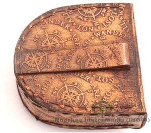 Brass <b>Compass</b> Leather Case <b>Engraved</b> 'FOR OUR ADVENTURES TOGETHER' Quote Nautical Pocket Pointer Camping Hiking Travel Portable - Product Image 4