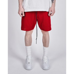 Custom White Mesh <b>Shorts</b> <b>with</b> Drawstrings <b>with</b> Side <b>Zipper</b> <b>Pockets</b> <b>Shorts</b> available <b>with</b> custom logo printing and embroidery - Product Image 6