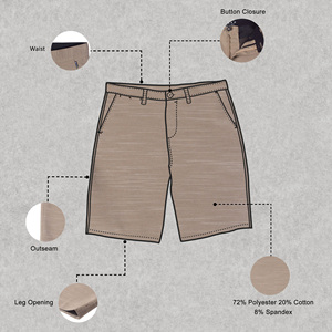 Short de pêche décontracté à fermeture boutonnée et à séchage rapide pour hommes, coupe-vent avec boucle de ceinture, respirant, 4 stretch, imprimé sur le côté - Product Image 4