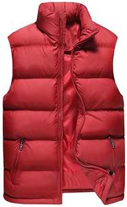 Anorak-veste sans manches rembourrée pour hommes, gilet d'extérieur noir avec poches à fermeture éclair sur les deux côtés, pour l'hiver - Product Image 5