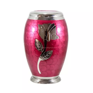 สีชมพูกุหลาบที่ระลึกโลหะทองเหลืองผู้ใหญ่มนุษย์ศพขี้เถ้าโกศสไตล์อเมริกัน/ยุโรป - Product Image 2