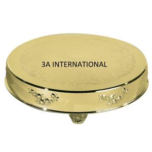 แท่นวางเค้กชุบทองทรงกลมอุปกรณ์เสริมสำหรับงานเลี้ยงวันเกิดอุปกรณ์เสิร์ฟเค้กโลหะ - Product Image 1