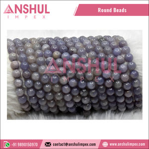 Anshul Impex, fabricant indien de perles en pierre naturelle, perles rondes en Lepidolite bleue de 8 mm pour la fabrication de bijoux, prix de gros - Product Image 2