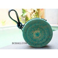 Sac à bandoulière en rotin fait à la main, vente en gros, cercle rond, bijoux Mono couleur, meilleure qualité, sans 01, livraison gratuite