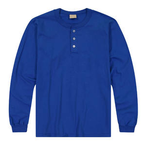 2022 OEM ropa de verano de calidad personalizada camiseta de hombre Slim Fit manga larga 100% algodón diferentes colores sólido Casual hombre Tops - Product Image 2