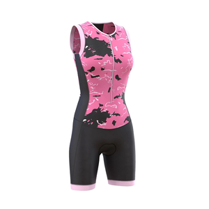 Combinaison de Triathlon sur mesure pour femmes, vêtements de cyclisme une pièce, couleur rose et noire, offre spéciale, - Product Image 6