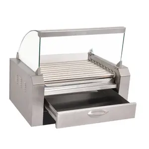 Durable Automatic Sausage Vending Making Machine Hot Dog Grill Roller Maker With Bun Drawer Warmer